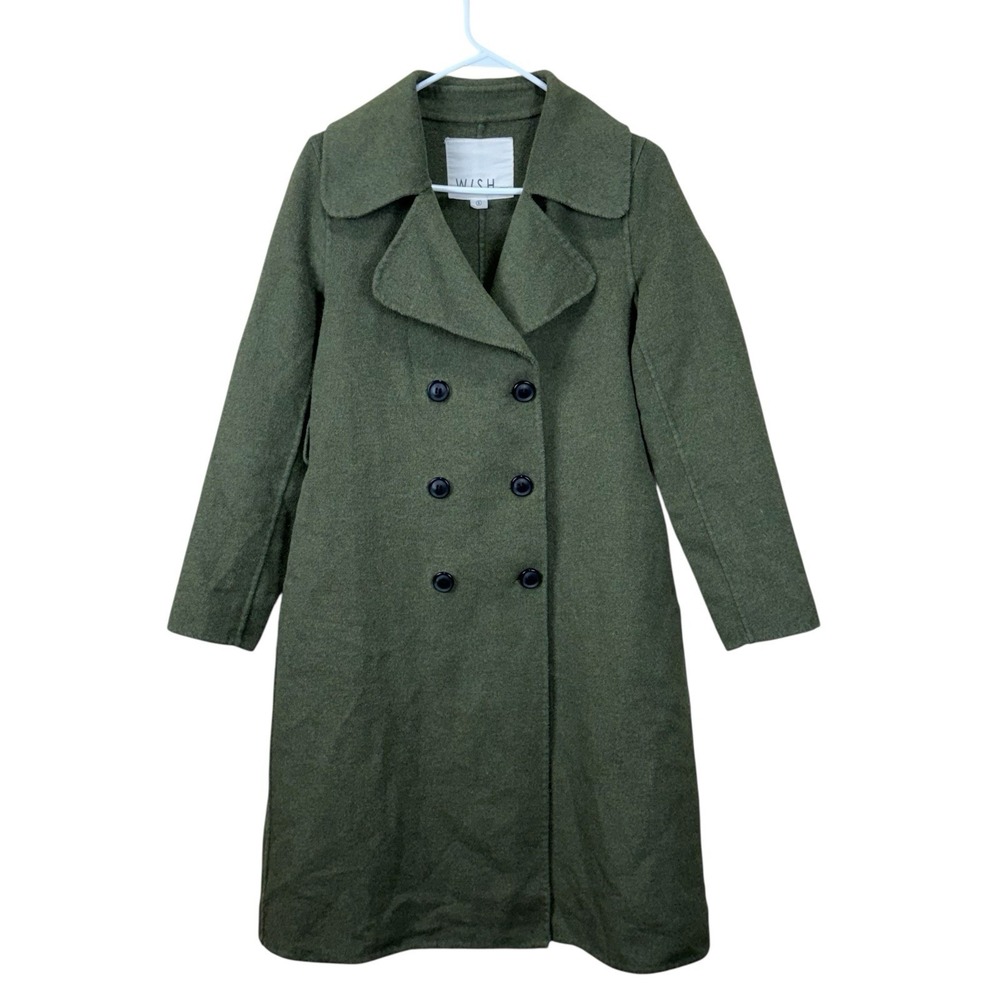 Wish The Label Moss Green Stark Coat‎ Size S Women Outerwear